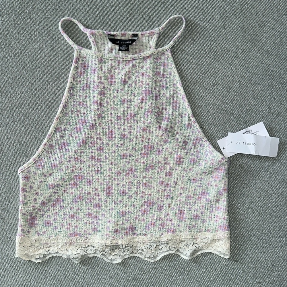 NWT  AE High Neck Cami/Crop Tank